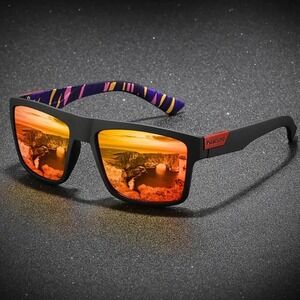 Sunglasses Men Polarized Reflective Fire Mirror Rectangular Driving Lentes Gafas